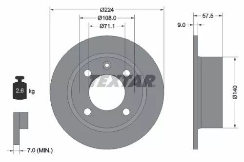 2x Textar Rear Solid Brake Discs Pair For Citroën Xantia