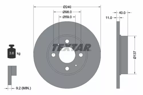 2x Textar Front Rear Solid Brake Discs Pair For Abarth Alfa Romeo Fiat Ford Lanc