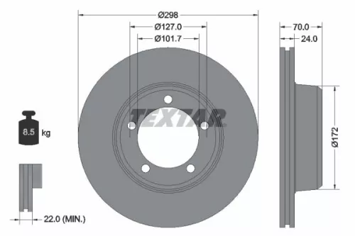 2x Textar Front Vented Brake Discs Pair For Land Rover Defender Discovery Range 