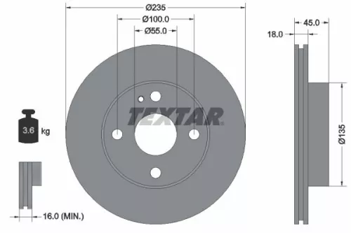 2x Textar Front Vented Brake Discs Pair For Eunos Ford Asia & Oceania Ford Austr