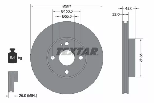 2x Textar Front Vented Brake Discs Pair For Eunos Ford Asia & Oceania Ford Austr