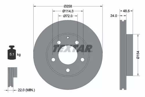 2x Textar Front Vented Brake Discs Pair For Eunos Ford Asia & Oceania Ford Austr