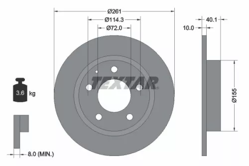 2x Textar Rear Solid Brake Discs Pair For Eunos Ford Asia & Oceania Ford Austral
