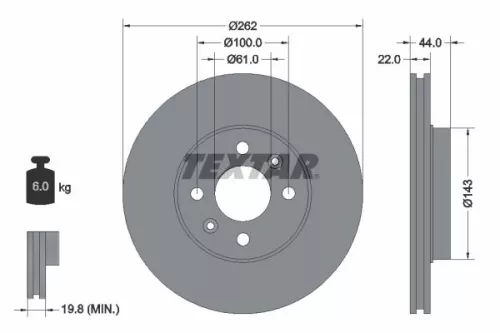 2x Textar Front Vented Brake Discs Pair For Renault Laguna Megane Safrane Scénic