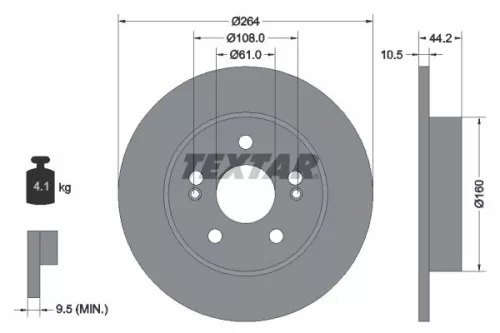 2x Textar Rear Solid Brake Discs Pair For Renault Safrane Scénic