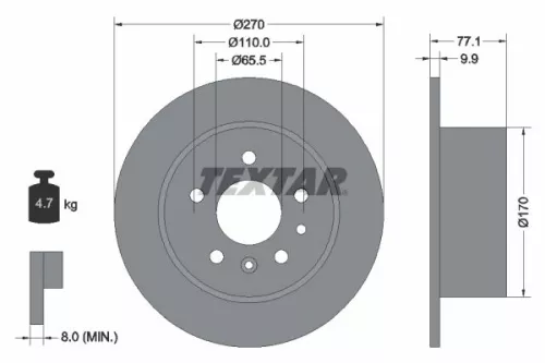 2x Textar Rear Solid Brake Discs Pair For Holden Opel Vauxhall Calibra Cavalier 