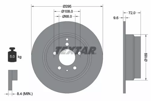 2x Textar Rear Solid Brake Discs Pair For Volvo 850 C70 S70 V70