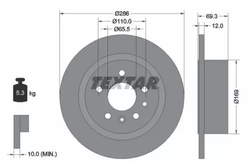 2x Textar Rear Solid Brake Discs Pair For Cadillac Opel Vauxhall Catera Omega