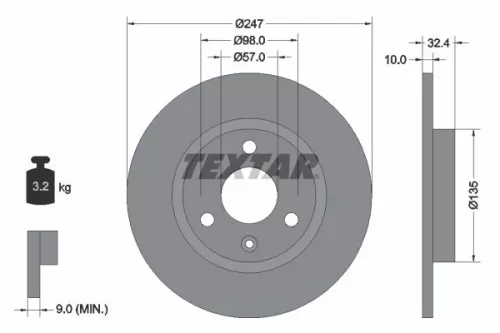 2x Textar Front Solid Brake Discs Pair For Citroën Mega Ax Club Club Ii