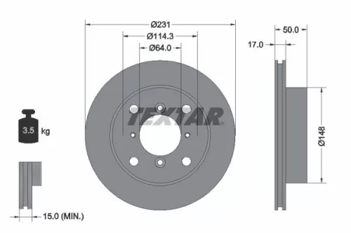 2x Textar Front Vented Brake Discs Pair For Chevrolet Geo Subaru Suzuki Suzuki (