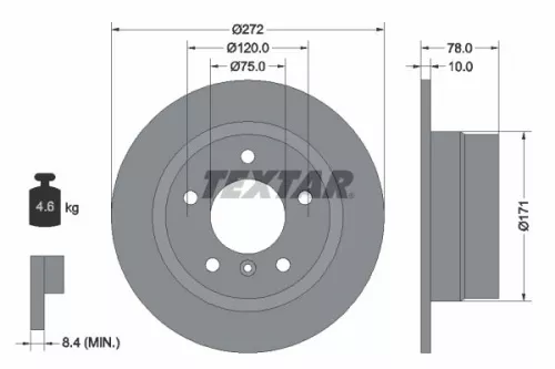 2x Textar Rear Solid Brake Discs Pair For Bmw 3
