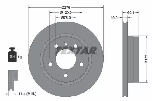 2x Textar Rear Vented Brake Discs Pair For Bmw 3 3 Series