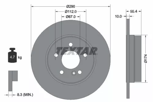 2x Textar Rear Solid Brake Discs Pair For Mercedes C-class Clc-class Clk E-class