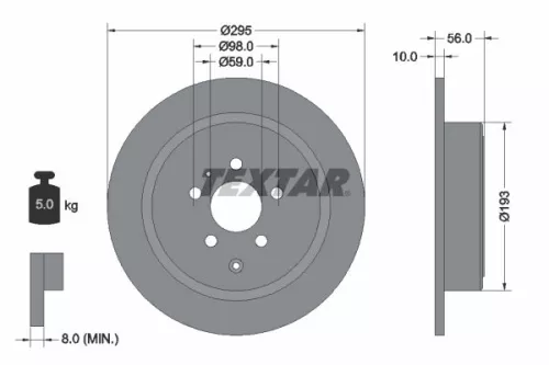2x Textar Rear Solid Brake Discs Pair For Citroën Fiat Lancia Peugeot 806 Evasio
