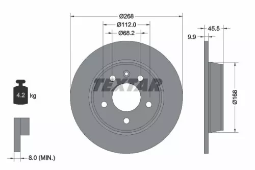2x Textar Rear Solid Brake Discs Pair For Ford Seat Vw Alhambra Galaxy Sharan