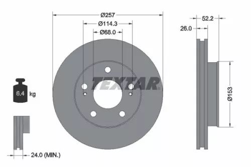 2x Textar Front Vented Brake Discs Pair For Ldv Nissan Cub Serena Vanette Cargo
