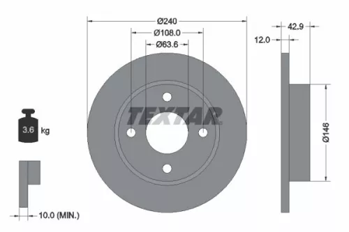 2x Textar Front Solid Brake Discs Pair For Ford Ford Australia Mazda 121 Fiesta 