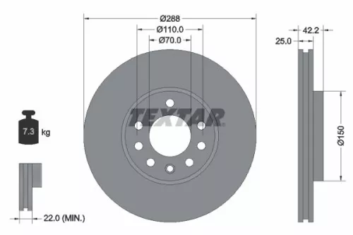 2x Textar Front Rear Vented Brake Discs Pair For Baic Chevrolet Holden Opel Saab
