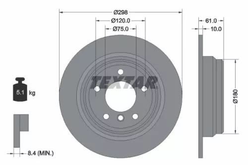 2x Textar Rear Solid Brake Discs Pair For Bmw 5