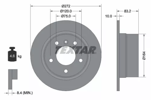 2x Textar Rear Solid Brake Discs Pair For Bmw Z3