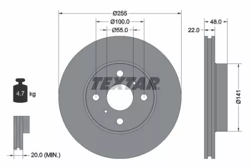 2x Textar Front Vented Brake Discs Pair For Great Wall Holden Toyota Corolla Nov
