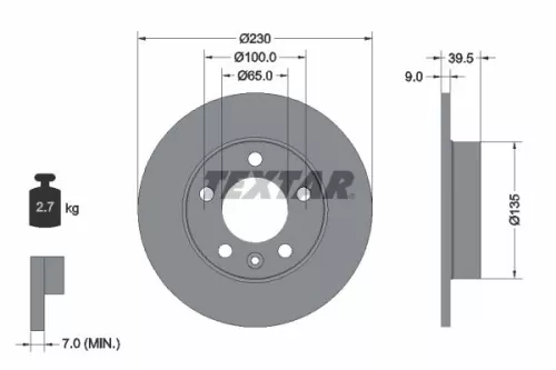 2x Textar Rear Solid Brake Discs Pair For Audi Seat Skoda Skoda (Svw) Vw Vw (Faw