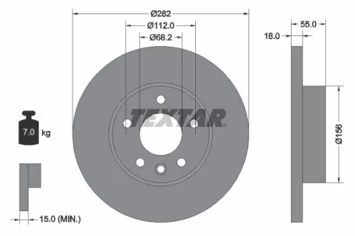 2x Textar Front Solid Brake Discs Pair For Vw California Kombi Transporter