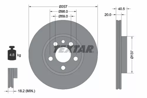 2x Textar Front Vented Brake Discs Pair For Citroën Fiat Peugeot 806 Evasion Exp