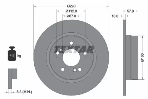 2x Textar Rear Solid Brake Discs Pair For Mercedes Sl