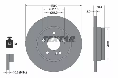 2x Textar Rear Solid Brake Discs Pair For Mercedes E-class