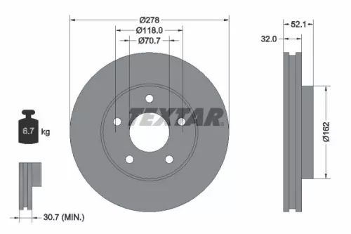 2x Textar Front Vented Brake Discs Pair For Buick Chevrolet Oldsmobile Opel Pont