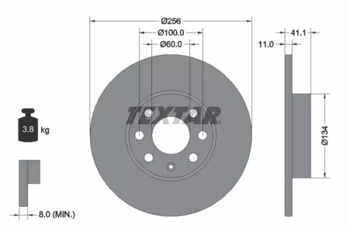 2x Textar Front Solid Brake Discs Pair For Opel Astra