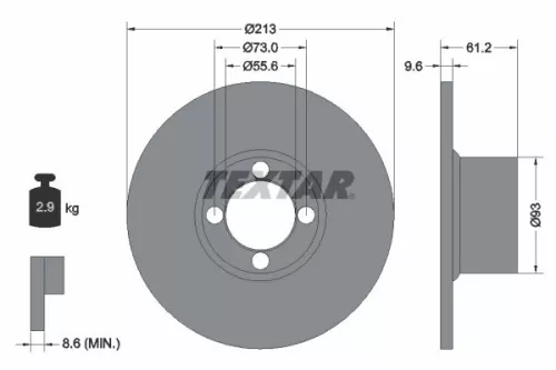 2x Textar Front Solid Brake Discs Pair For Austin Innocenti Leyland-innocenti Mi