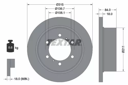 2x Textar Rear Solid Brake Discs Pair For Mitsubishi Mitsubishi (Bjc) Delica / S