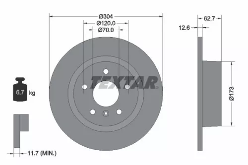 2x Textar Rear Solid Brake Discs Pair For Land Rover Discovery Range Rover