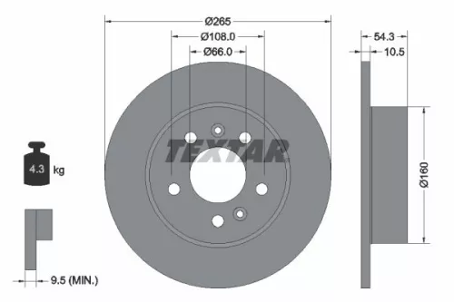 2x Textar Rear Solid Brake Discs Pair For Renault Avantime Espace