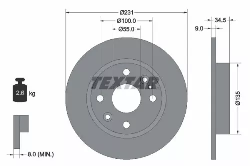 2x Textar Rear Solid Brake Discs Pair For Eunos Mazda 323 C 323 F 323 S Mx-5 Roa