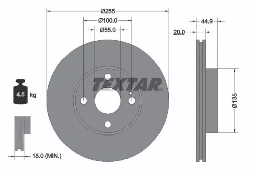 2x Textar Front Vented Brake Discs Pair For Eunos Mazda 323 F Mx-5 Roadster