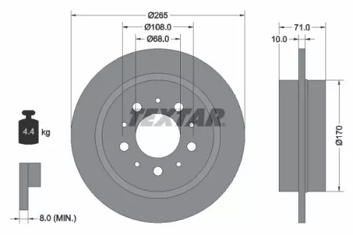 2x Textar Rear Solid Brake Discs Pair For Volvo 960 S90 V90