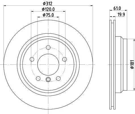 Textar Single Rear Right Vented Brake Disc For Bmw Wiesmann 3 Mf3 Z3               
