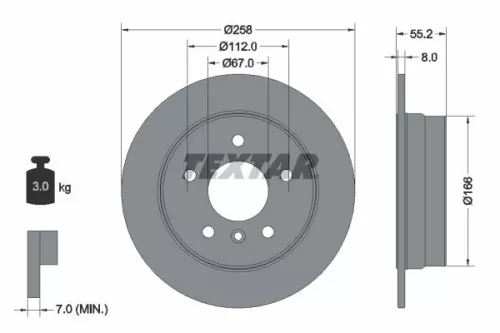 2x Textar Rear Solid Brake Discs Pair For Mercedes A-class Vaneo