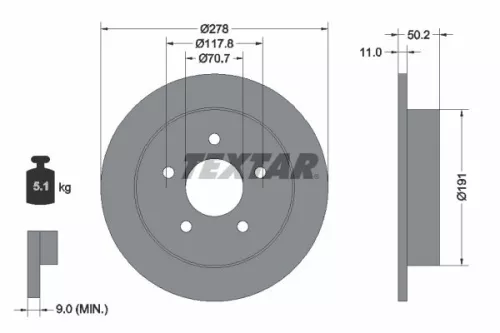 2x Textar Rear Solid Brake Discs Pair For Buick Chevrolet Oldsmobile Opel Pontia