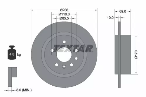 2x Textar Rear Solid Brake Discs Pair For Baic Saab 9-5 Senova D50 Senova D70 Se