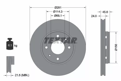 2x Textar Front Vented Brake Discs Pair For Mitsubishi Proton Volvo Carisma Impi