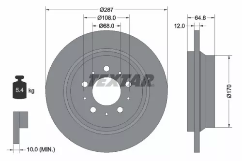 2x Textar Rear Solid Brake Discs Pair For Volvo S60 S80 V70 Xc70