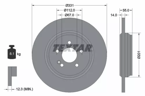 2x Textar Rear Solid Brake Discs Pair For Mercedes M-class