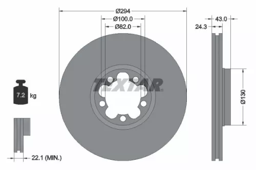 2x Textar Front Vented Brake Discs Pair For Ford Ford Australia Transit
