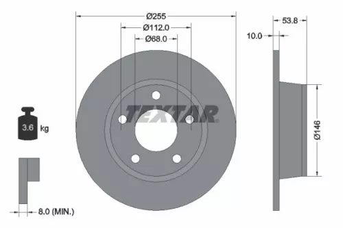 2x Textar Rear Solid Brake Discs Pair For Audi A6