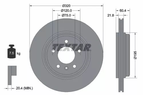 2x Textar Rear Vented Brake Discs Pair For Bmw 3