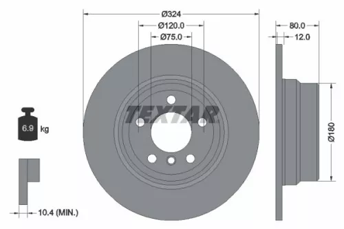 2x Textar Rear Solid Brake Discs Pair For Bmw X5